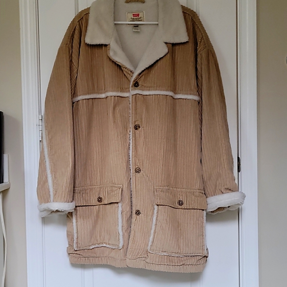 Levi's Tan Courderoy Shearling Field Coat